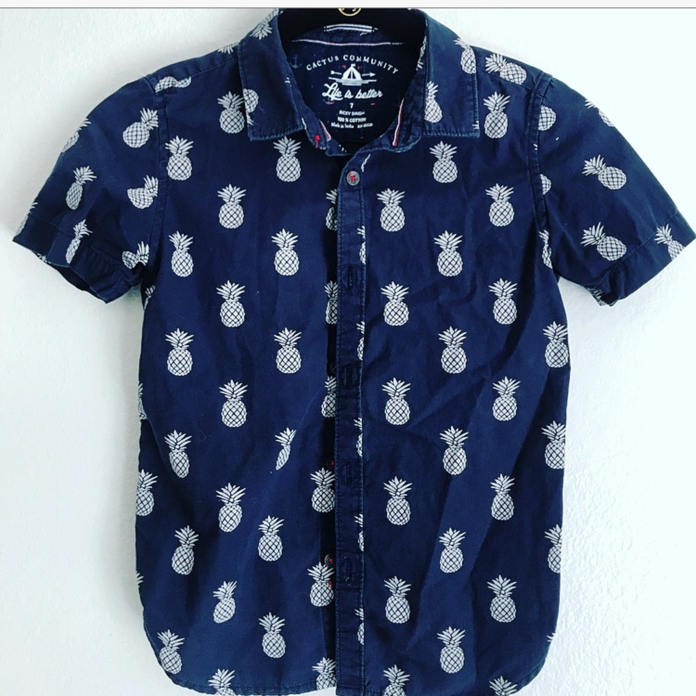 Life is better button up shirt boys size 7